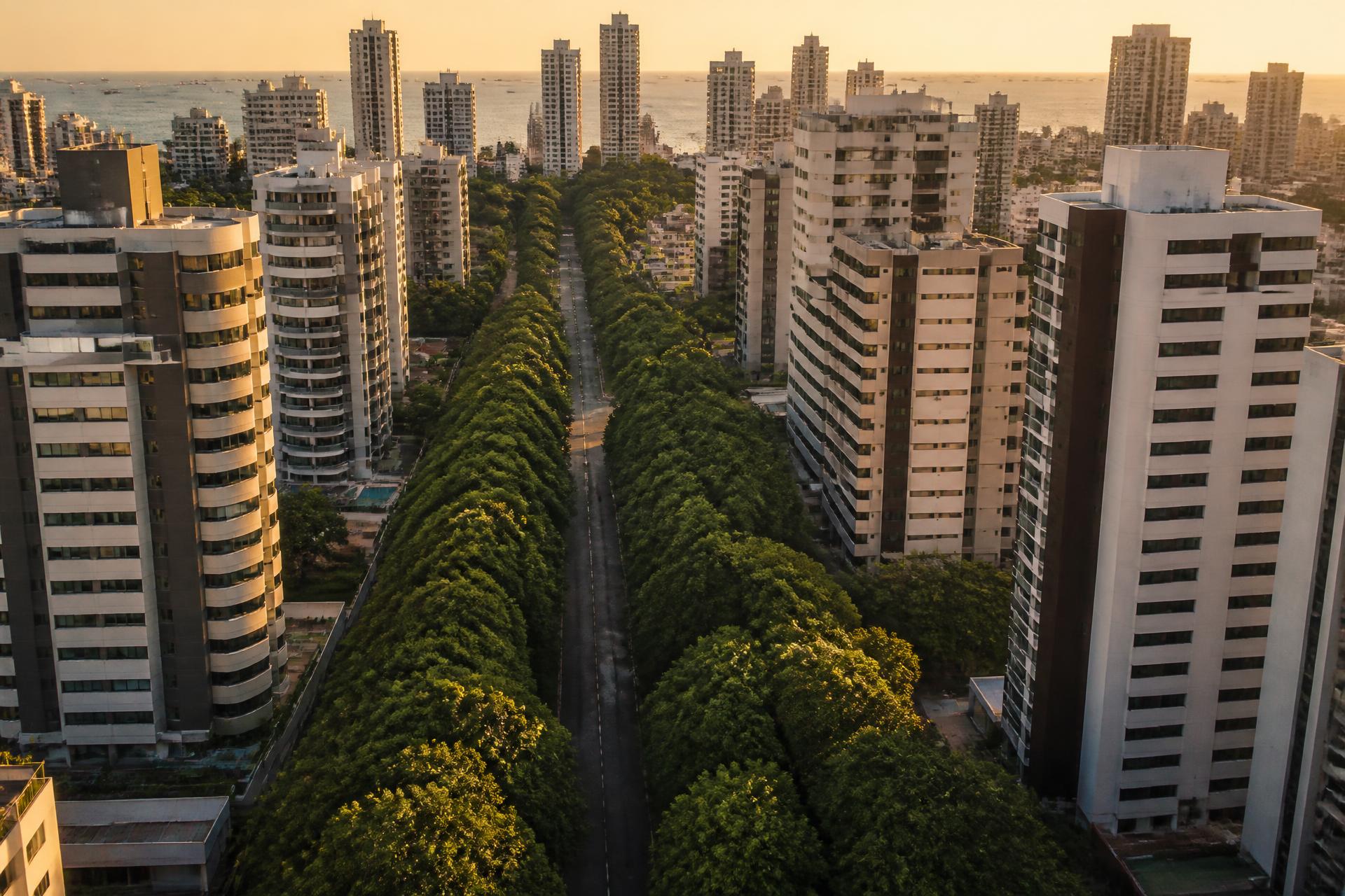 Vista aérea das Alamedas Catabas e Sombreiros, no Caminho das Árvores, em Salvador
